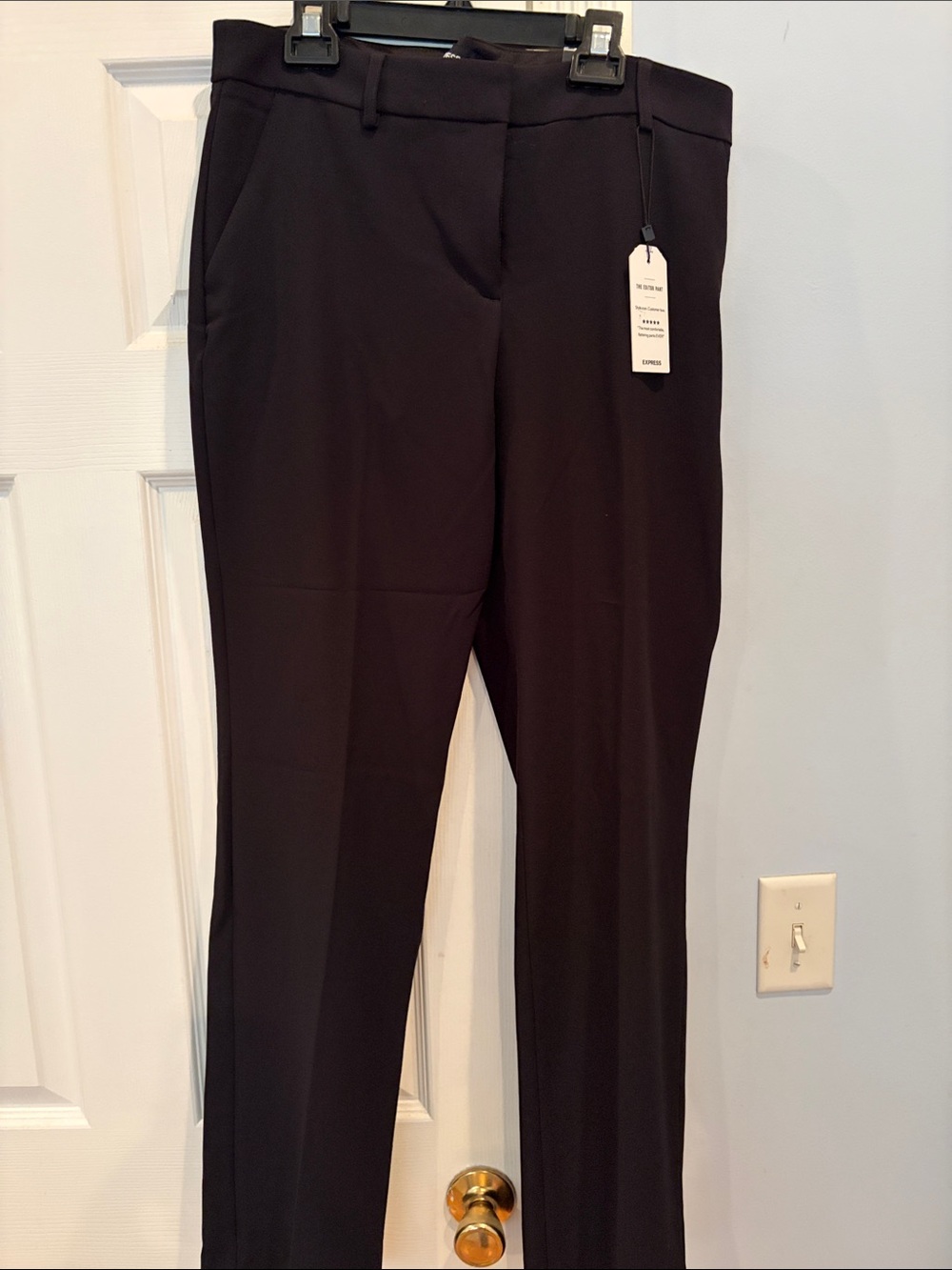 Express Black Straight-Leg Dress Trousers